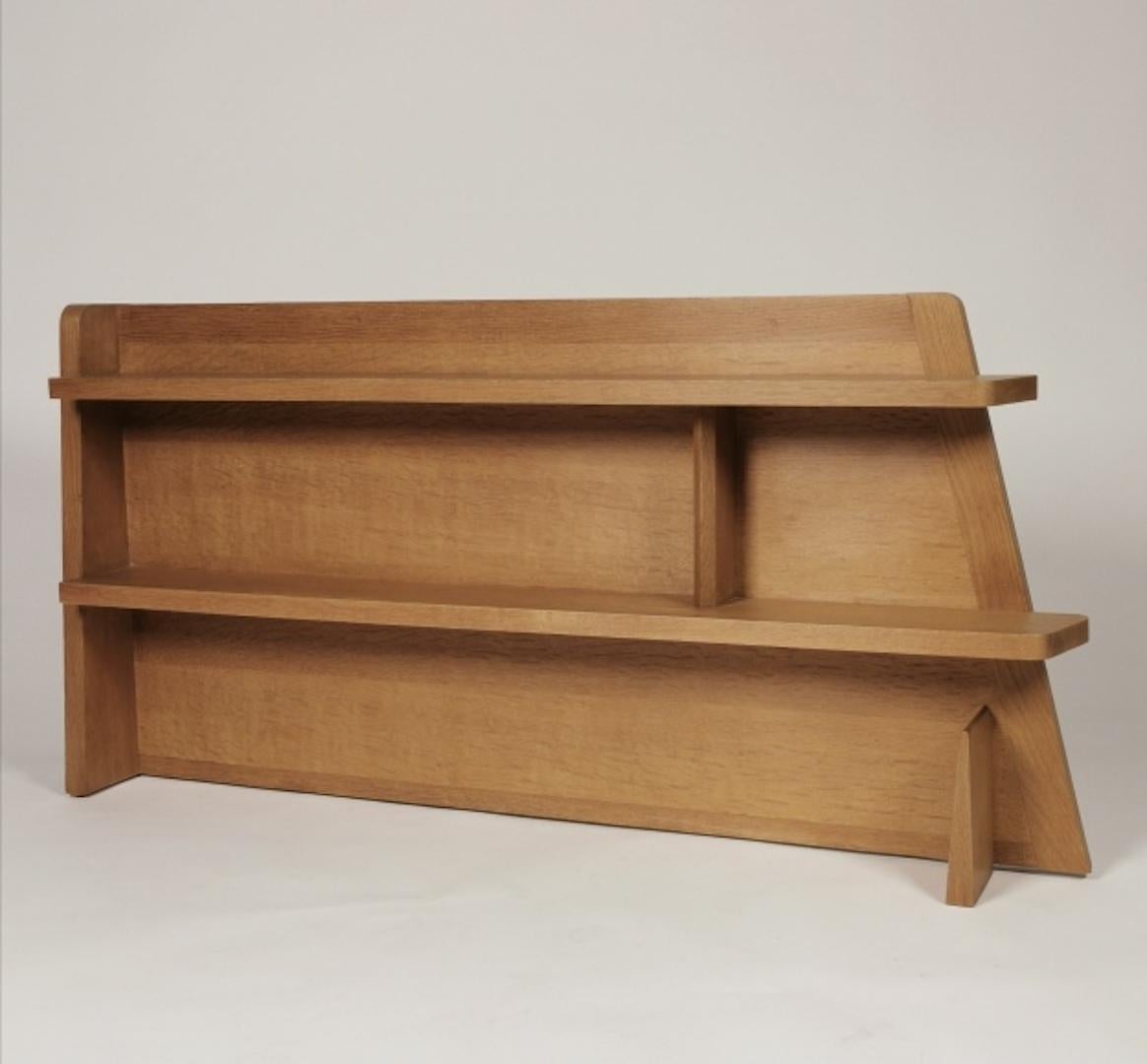 Solid oak asymmetrical wall shelf designed by Guillerme et Chambron for Votre Maison.
The shelf features typical architectural details of Guilllerme et Chambron, with a very modern approach.