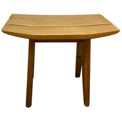 Guillerme et Chambron Stool in Solid Oak