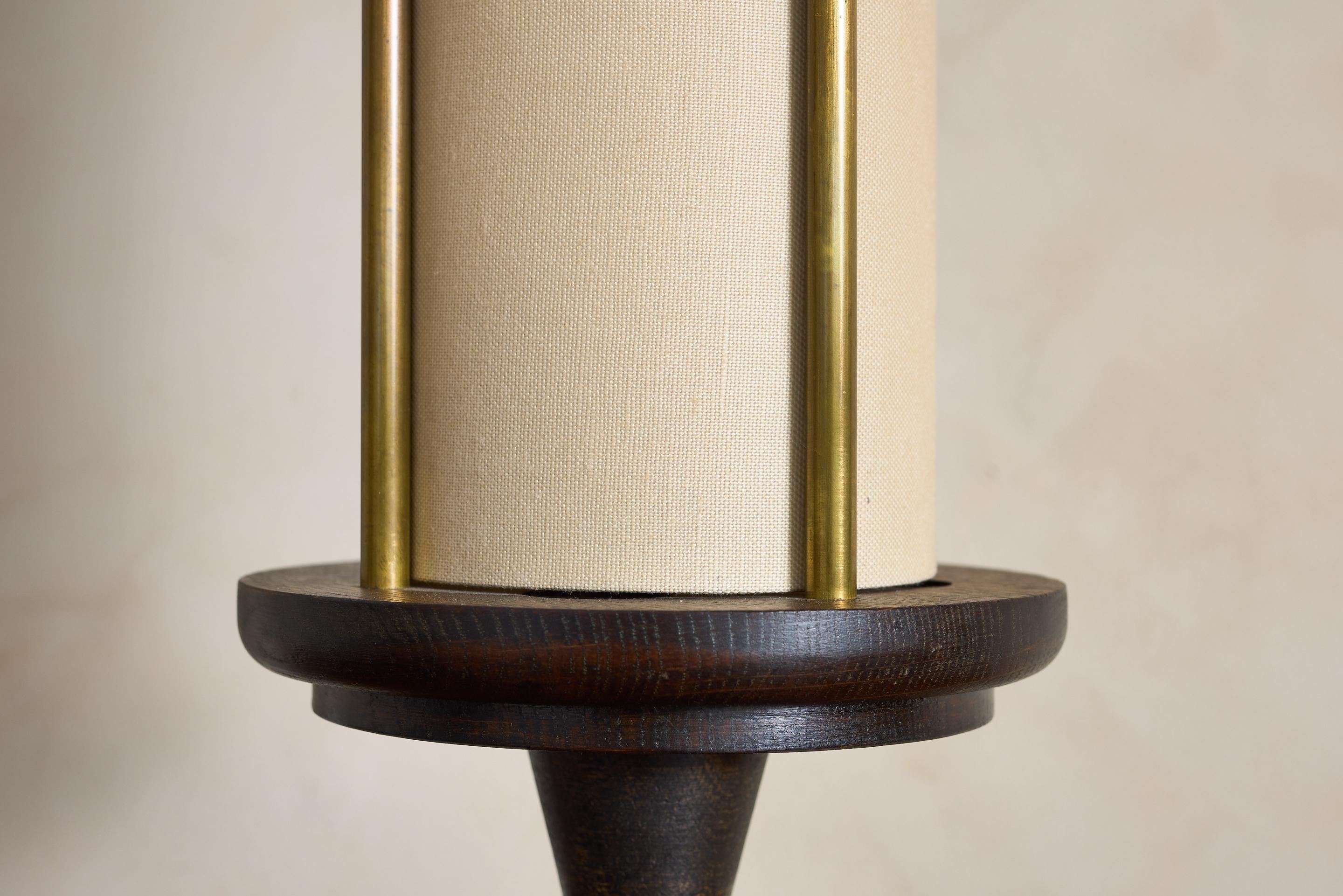 Oak Guillerme et Chambron Table Lamp For Sale