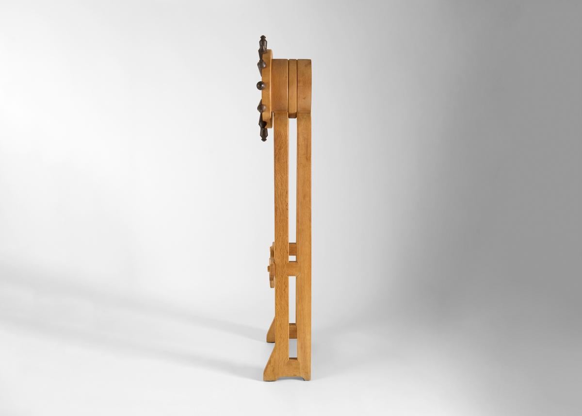 Guillerme et Chambron, Tall Oak Clock, France, Mid-20th Century In Good Condition For Sale In New York, NY