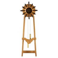 Guillerme et Chambron, Tall Oak Clock, France, Mid-20th Century