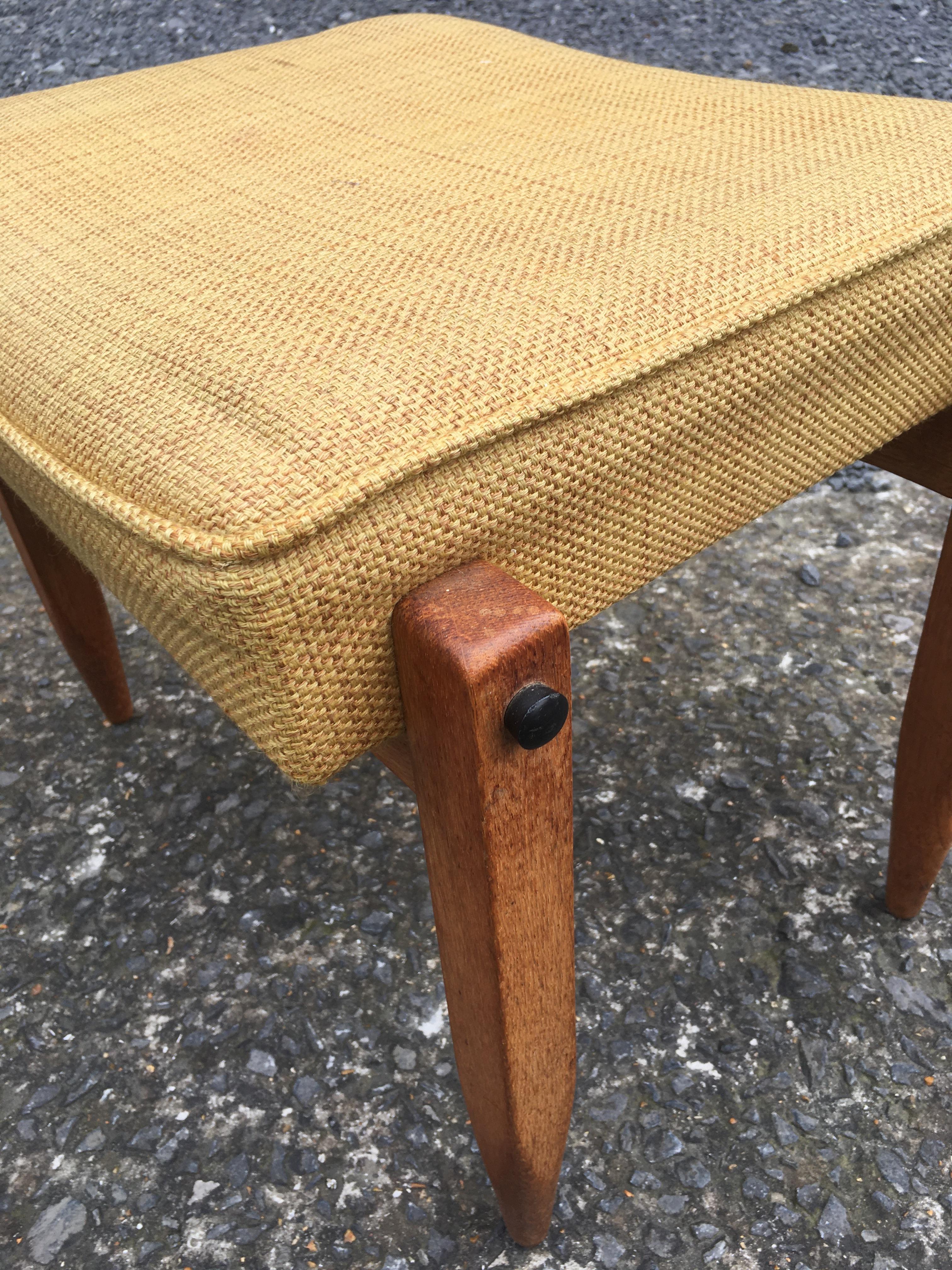 Wool Guillerme et Chambron, Three Oak Stool, Edition Votre Maison, circa 1970