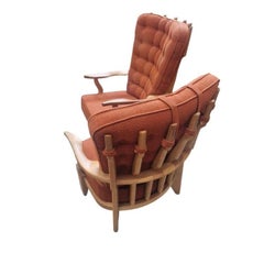 Guillerme et Chambron, two 1970 Oak Armchair  repos ,  Votre Maison