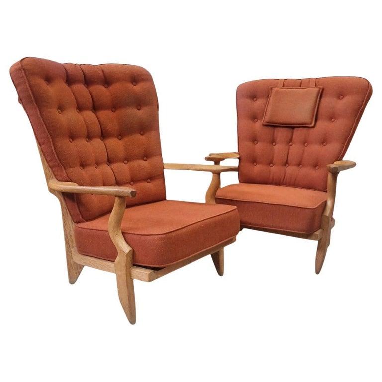 Quercia Guillerme et Chambron, due poltrone in Oak del 1970  repos ,  Votre Maison in vendita