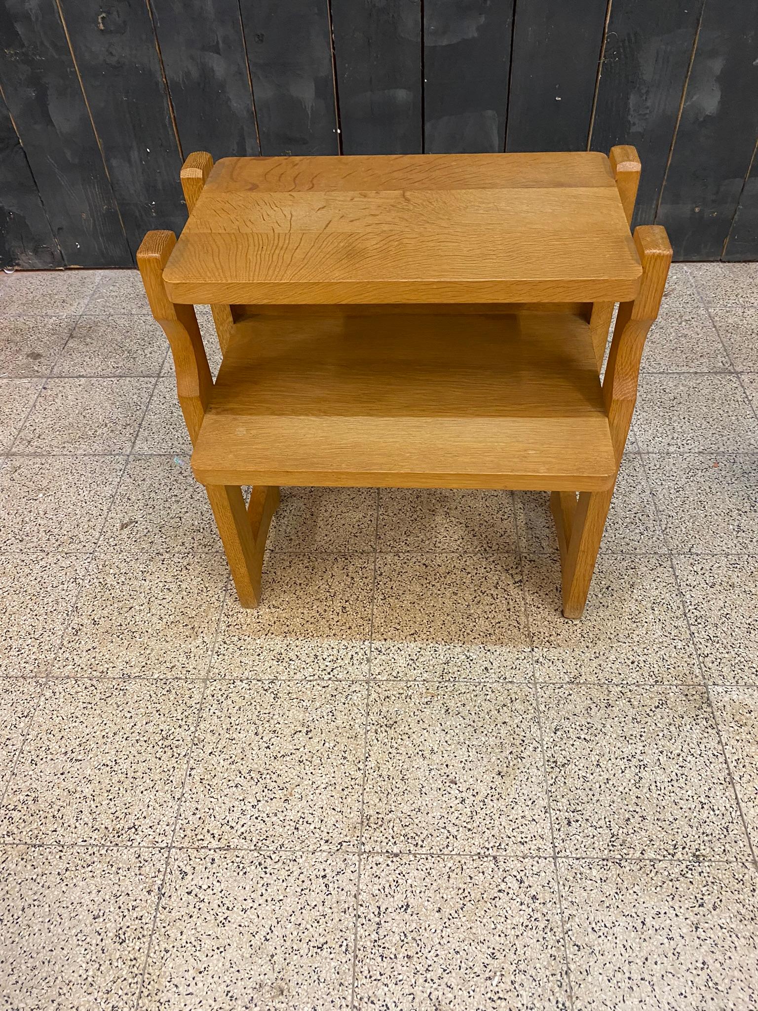 Guillerme et Chambron, Two Oak Nightstand circa 1970 ' For Sale 1