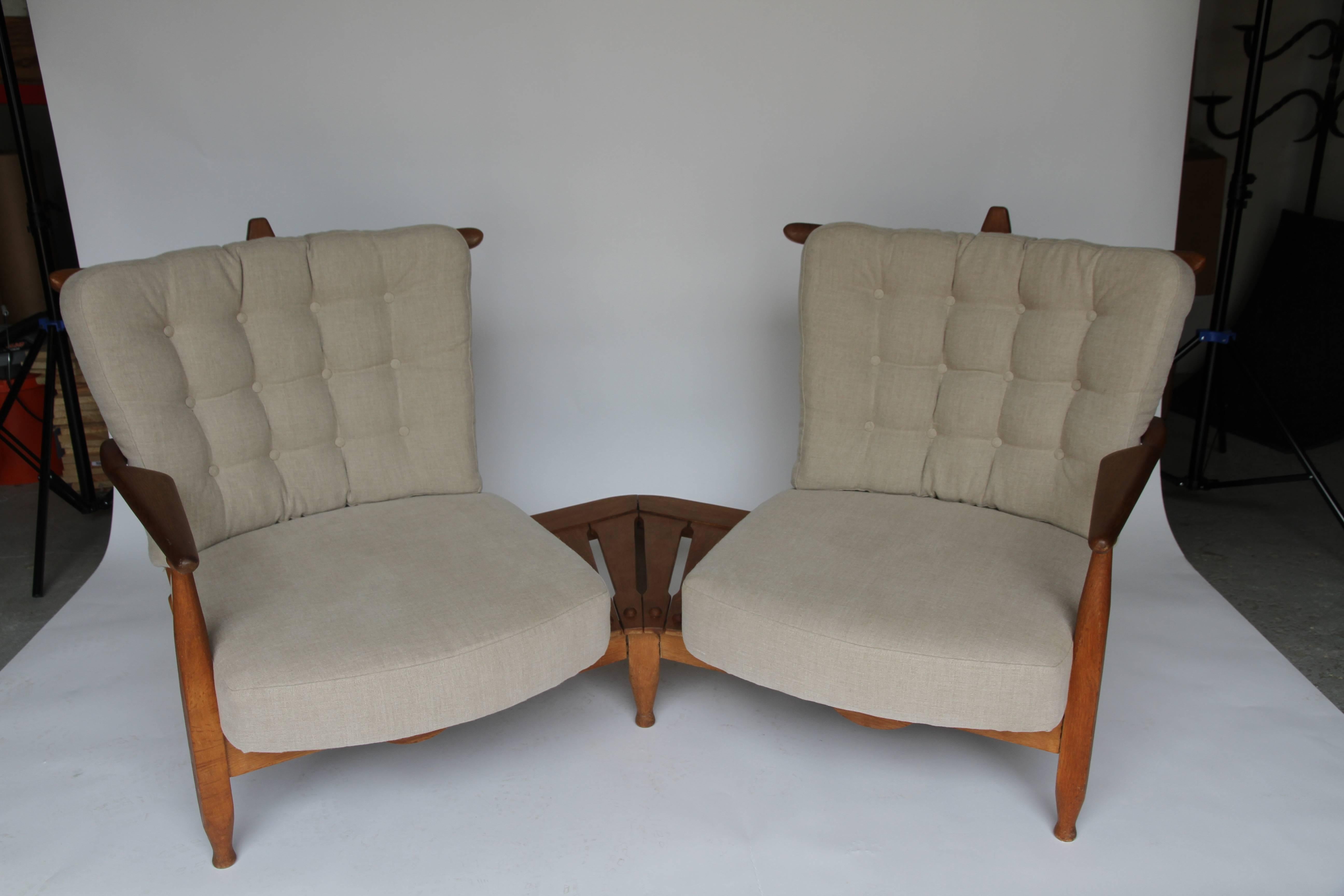 Mid-Century Modern Guillerme et Chambron Two-Seat Settee