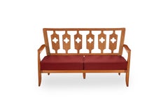Guillerme et Chambron, Two-Seat Oak Sofa, France, Mid-20th Century
