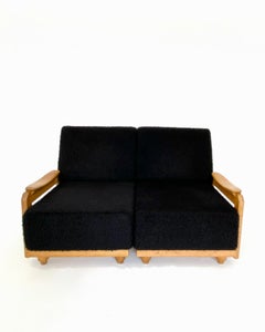 Guillerme et Chambron Votre Maison Settee Model Elmyre Natural Oak Wood