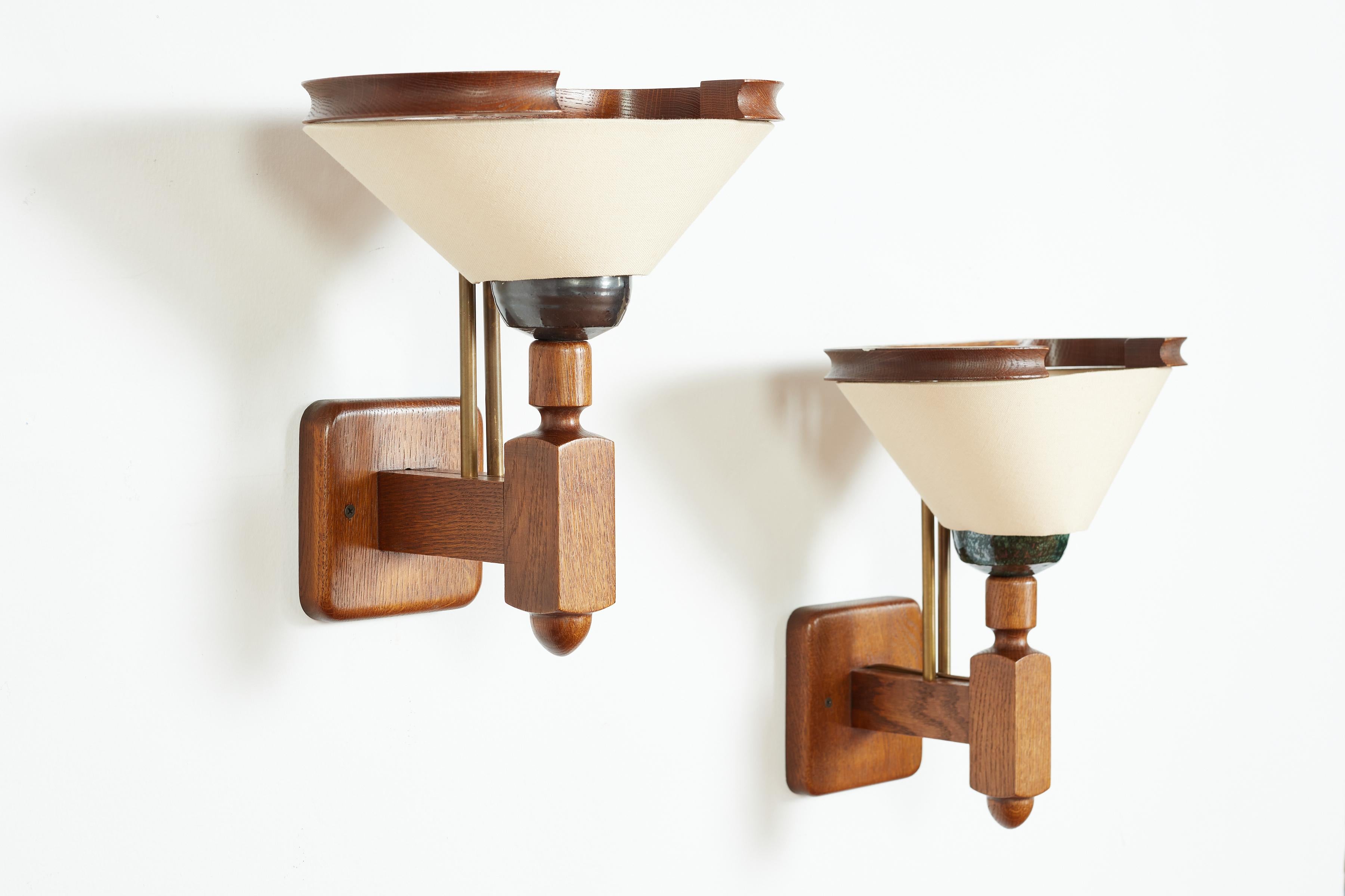 Mid-20th Century Guillerme et Chambron Wall Sconces For Sale
