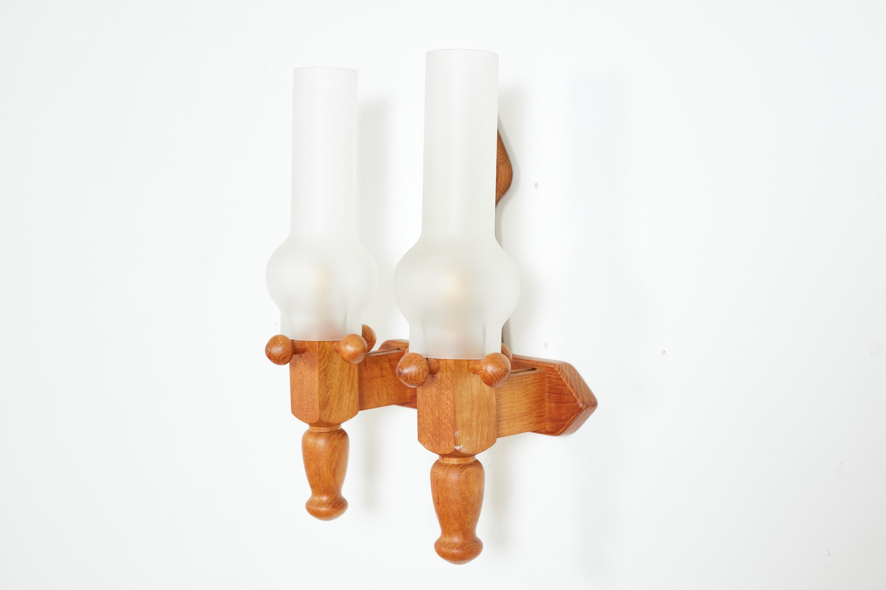 Glass Guillerme et Chambron Wall Sconces For Sale
