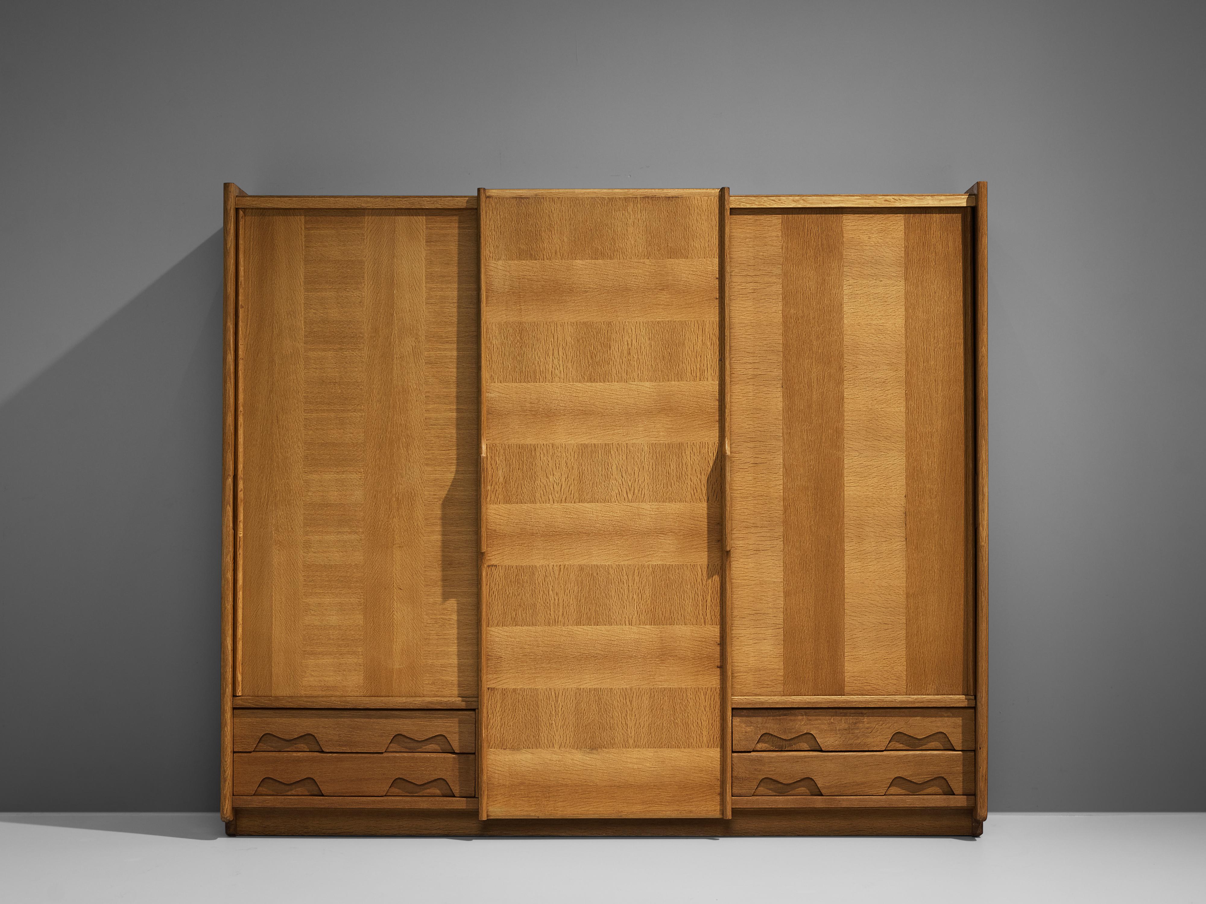French Guillerme & Chambron Large Highboard in Oak