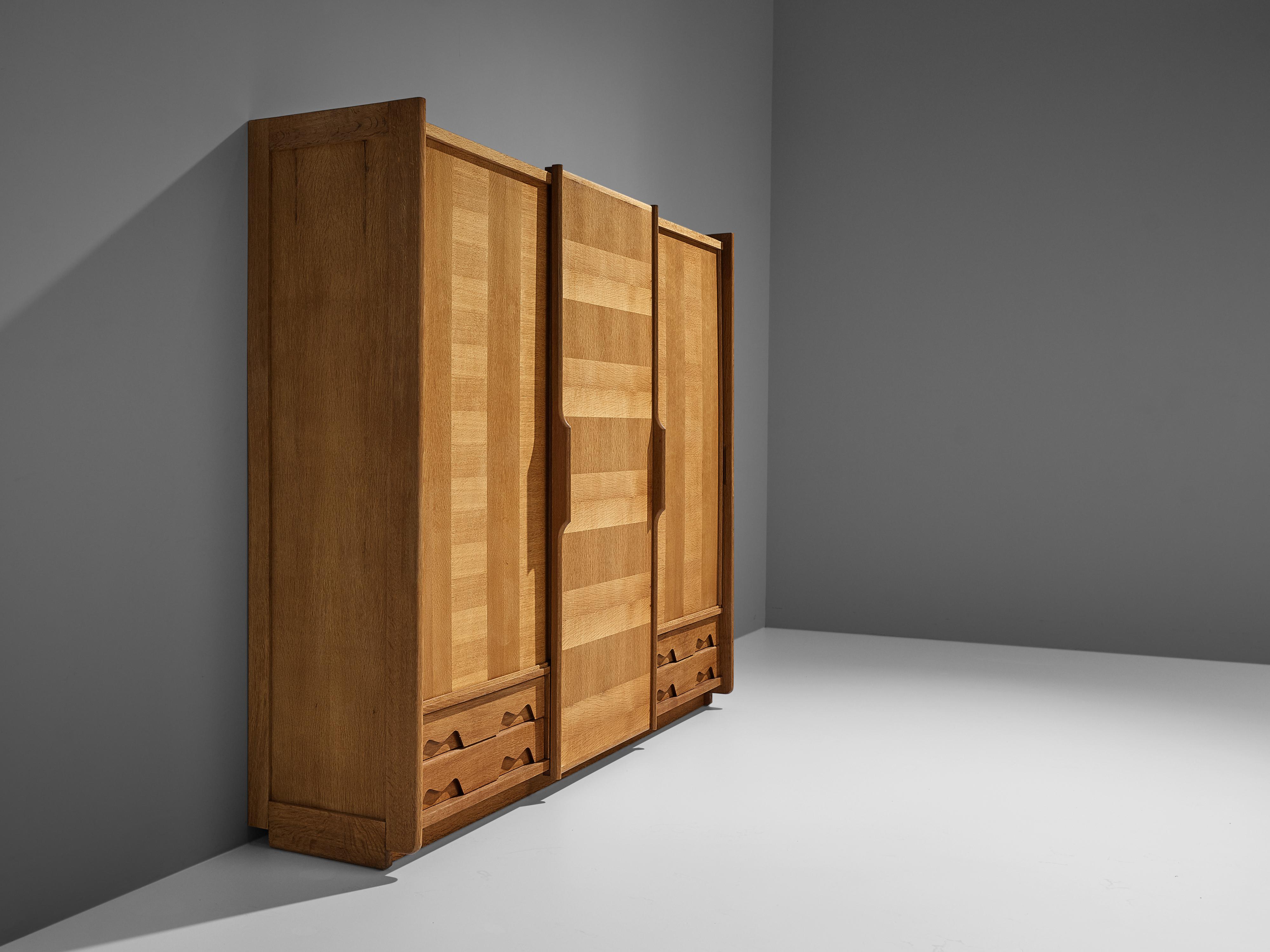 Mid-20th Century Guillerme & Chambron Large Highboard in Oak