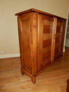 Guillerme et Chambron, Waxed Oak and Veneer Oak Cabinet, "Bouvine"