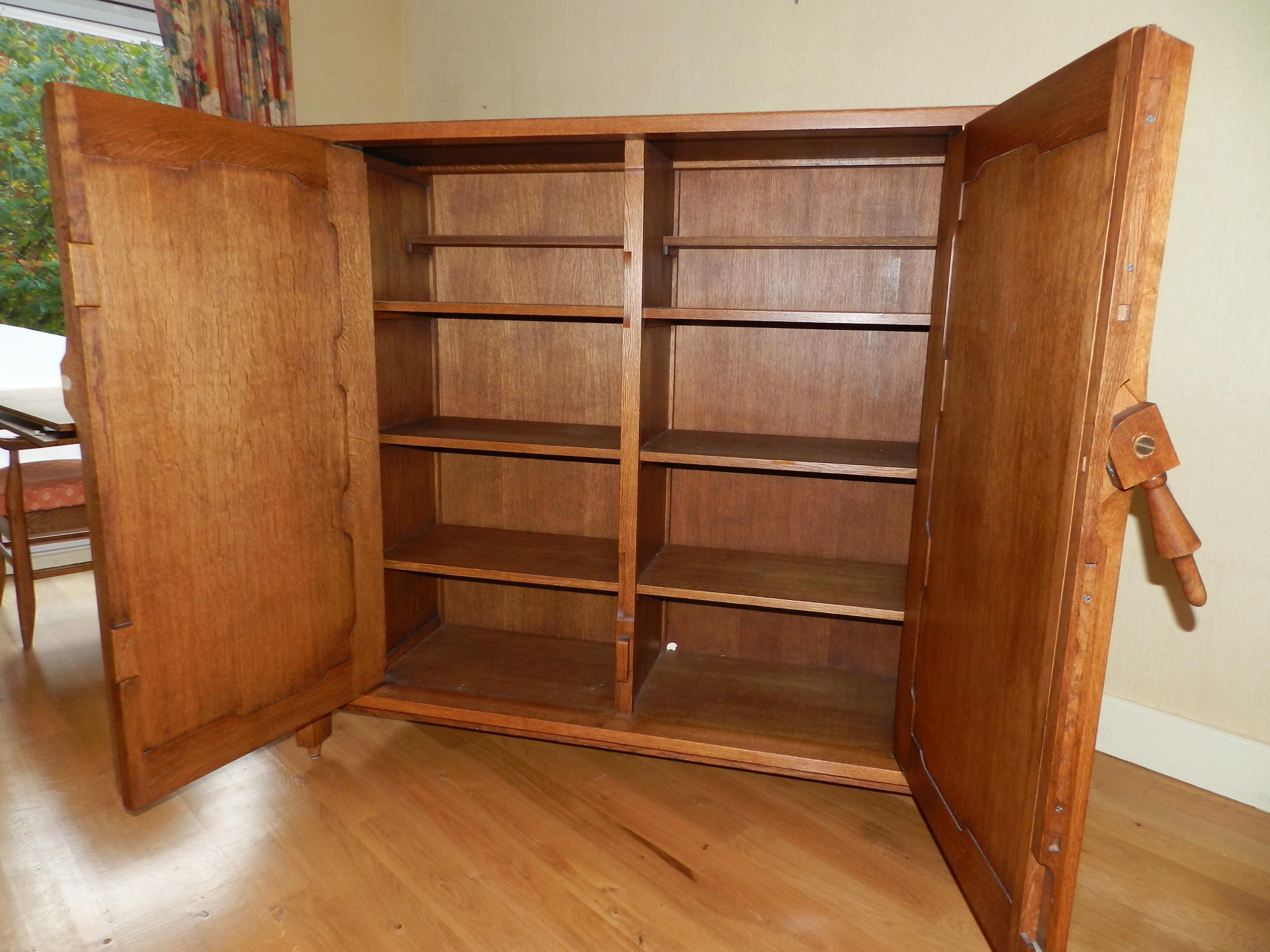 Guillerme et Chambron, Waxed Oak and Veneer Oak Cabinet, 