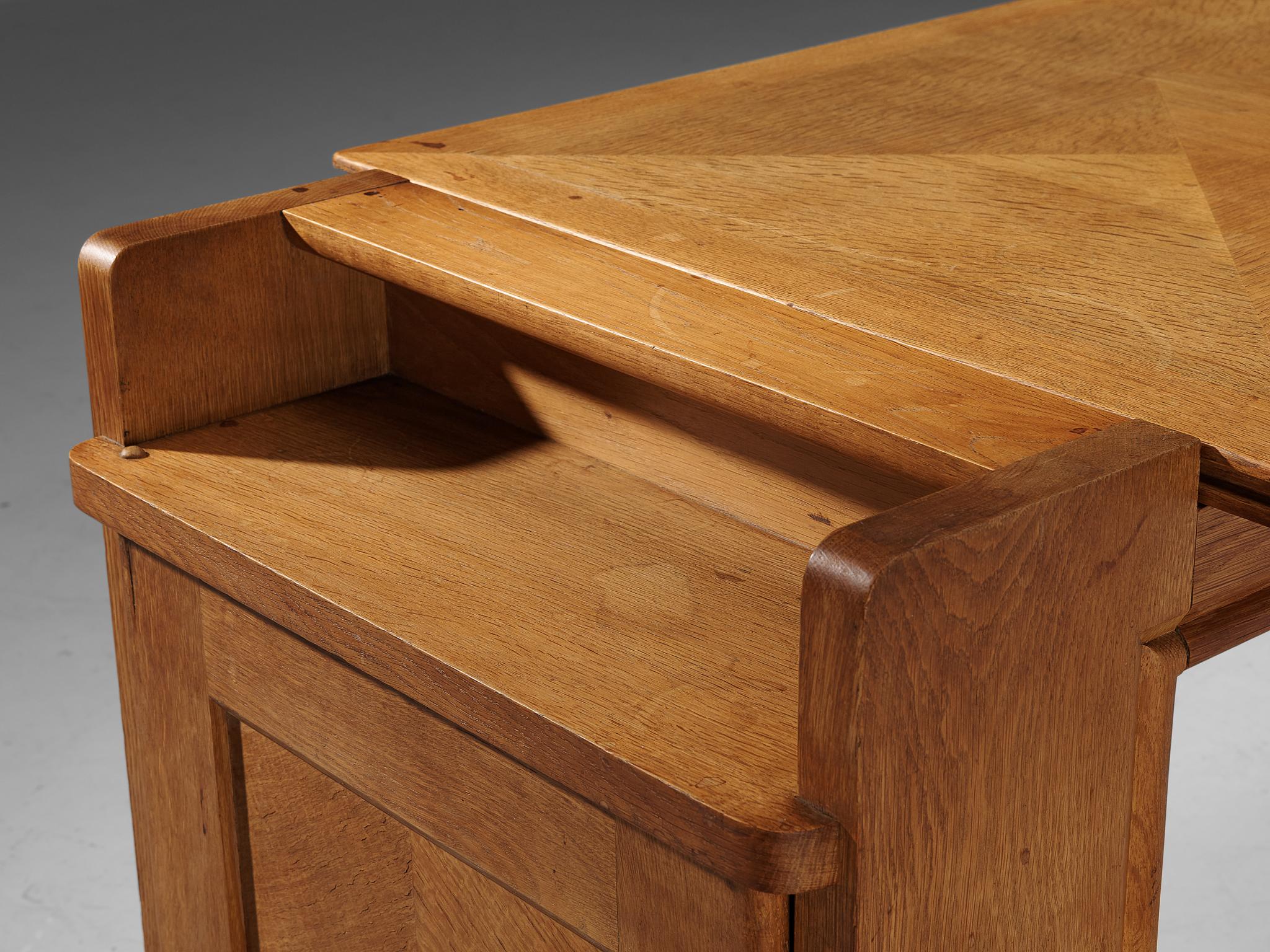 Guillerme & Chambron Writing Desk in Solid Oak 1