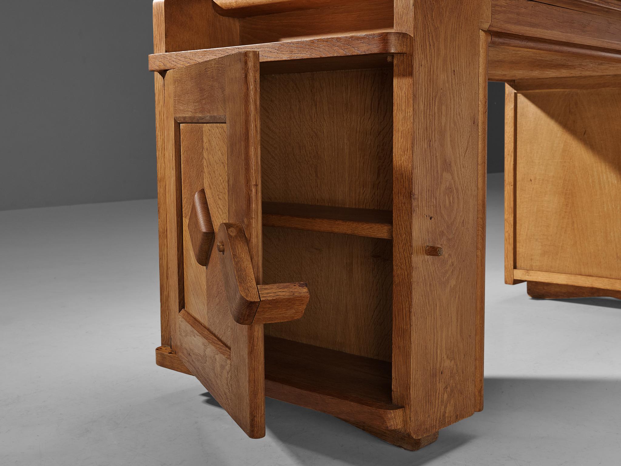 Guillerme & Chambron Writing Desk in Solid Oak 2