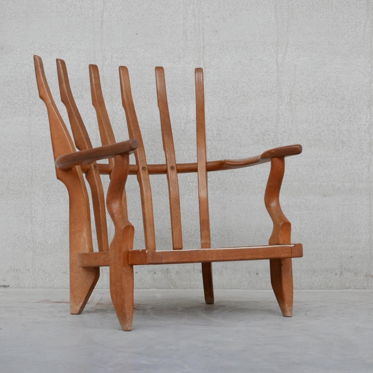 Guillerme et Chamron Mid-Century Repos Oak Armchair 2