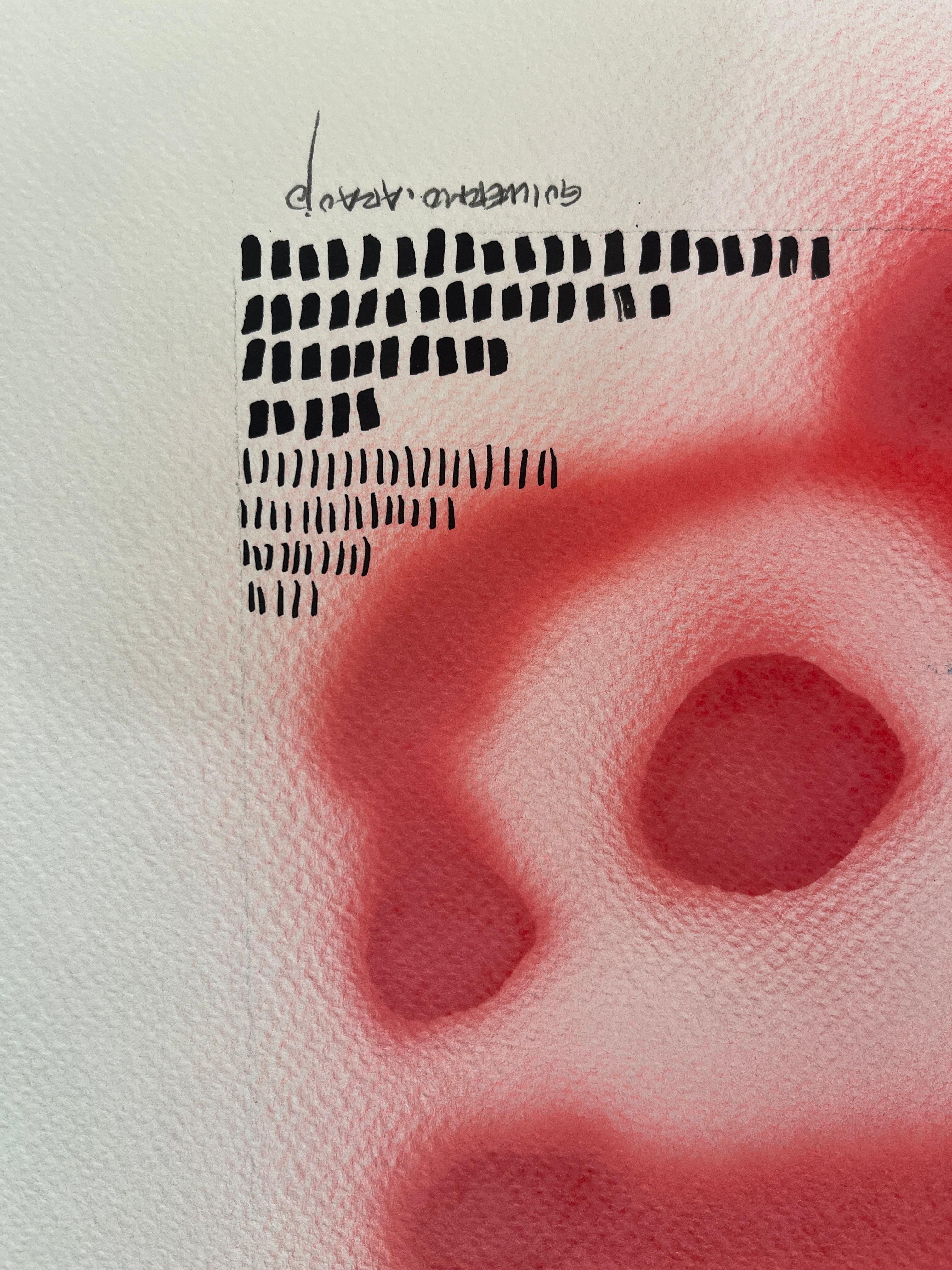 Caligrafia del Conteo XVI: Acrilico contemporaneo e inchiostro cinese su carta - Painting Astratto di Guillermo Araujo