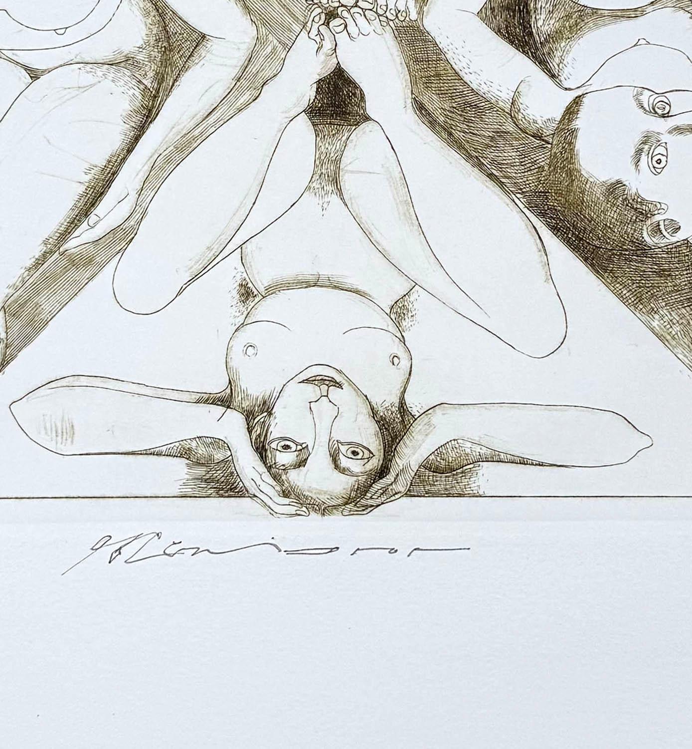 Desnudos - Gray Nude Print by Guillermo Ceniceros 