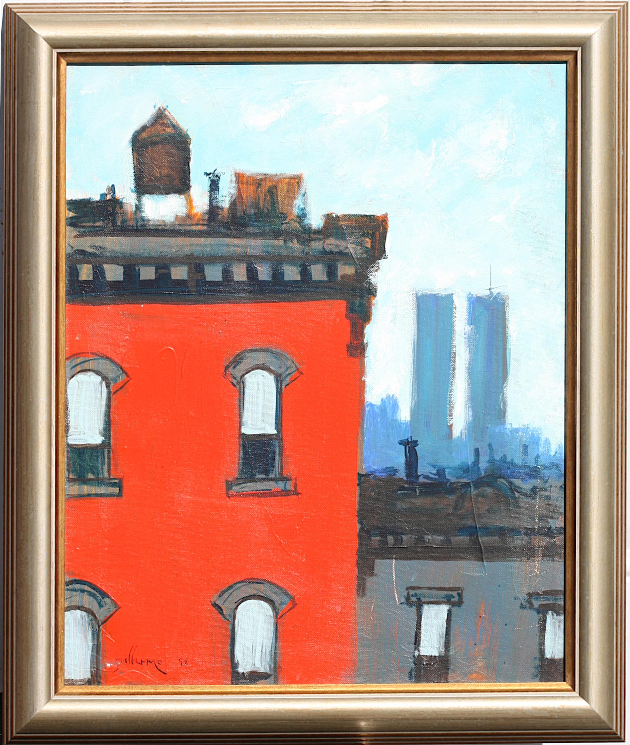 
Guillermo, (20th/21st Century)
Cityscape with Twin Towers, 1998
signed Guillermo, l.l., oil on canvas
19.5 by 15.5 in., overall, 23.5 by 19.5 in.
Condition Report
Good condition