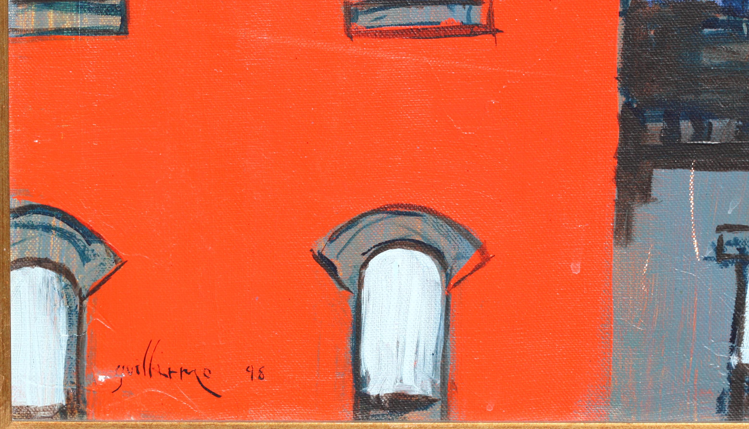 Guillermo, Cityscape with Twin Towers, 1998 In Good Condition For Sale In West Palm Beach, FL