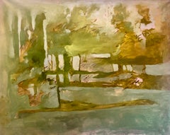 “Bosque Verde” 2018, Canvas, Oil Paint, Abstract Contemporary painting