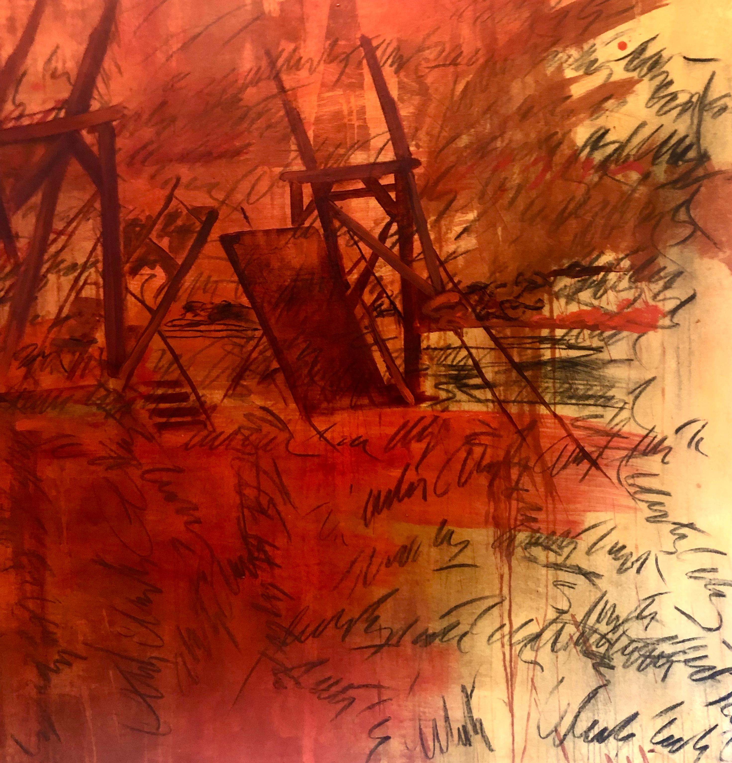 “Puente de Langlois”, 2018 Canvas, Mixed Media, Abstract Contemporary painting For Sale 1