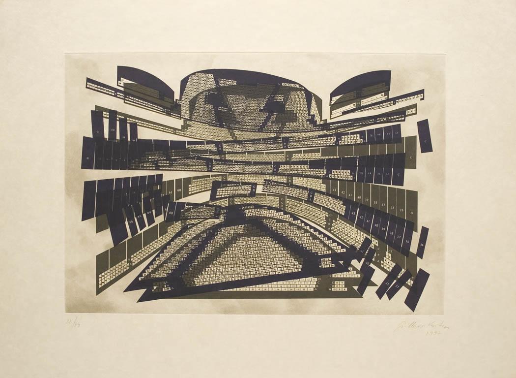 Cuarta Pared, Doble Teatro, Sin Titulo 1, Sin Titulo 2 - Beige Interior Print by Guillermo Kuitca