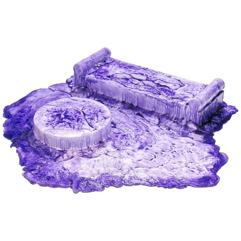 Spanish Guillermo Santomà Contemporary Purple Art Daybed and Coffee Table Foam Acrylic