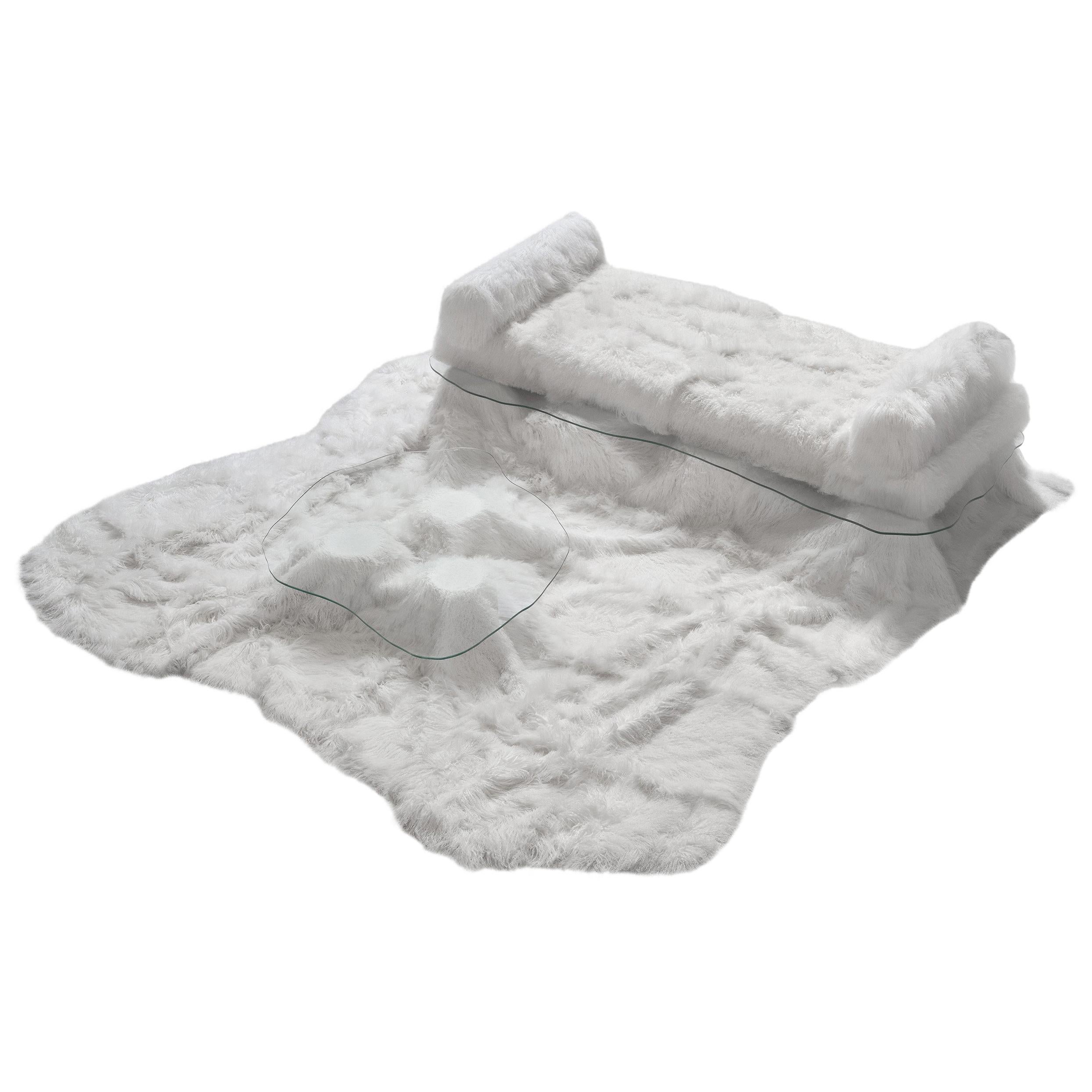 Vintage FurCovered Coffee Table with Antler Stretchers at 1stDibs