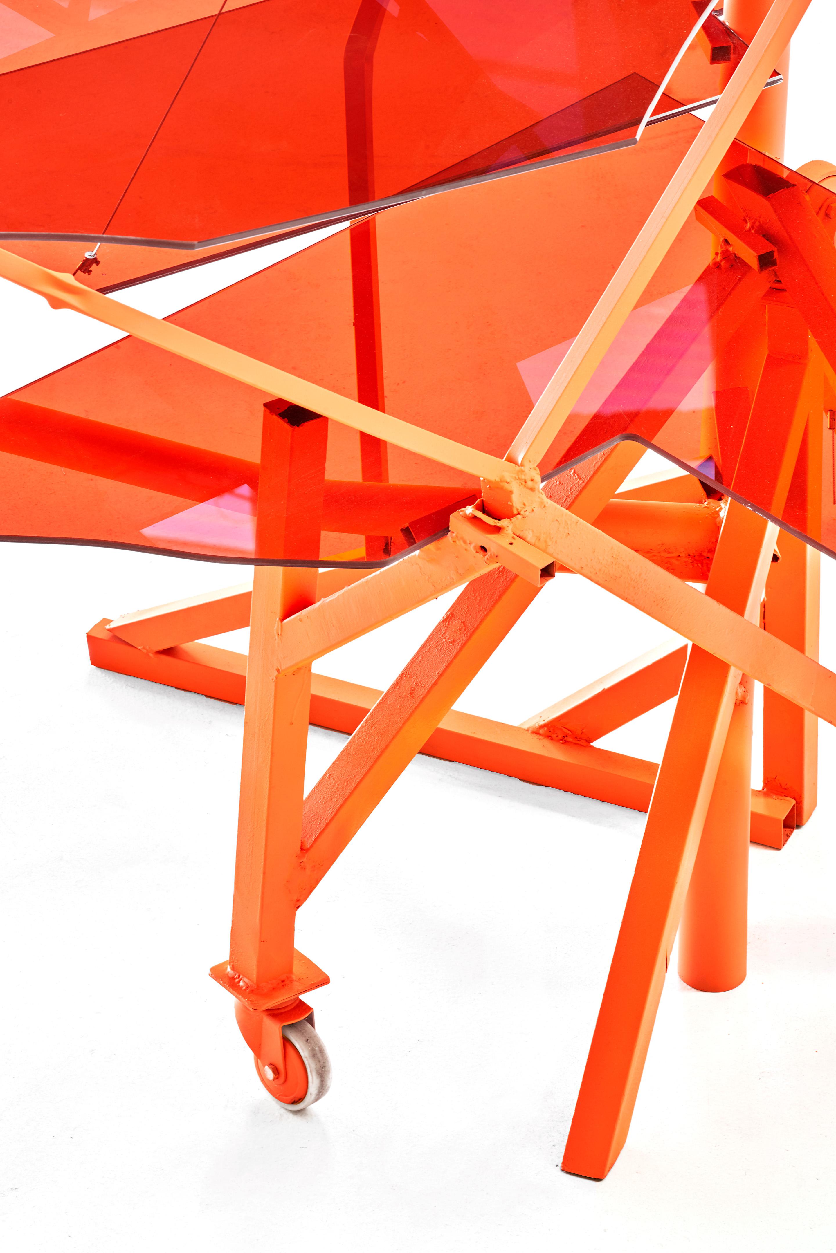 Contemporary Orange Desk/Book Shelf by Guillermo Santomá Contemporary Design  In Excellent Condition For Sale In Barcelona, ES