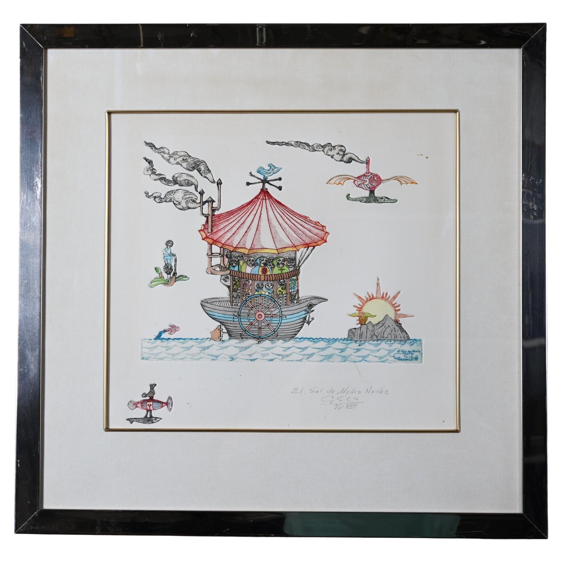 Radierung mit Aquatinta, signiert, betitelt und nummeriert mit Bleistift von Guillermo Silva Santamaria 