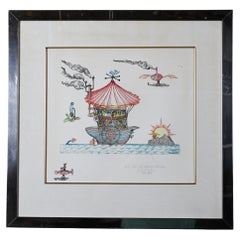 Guillermo Silva Santamaria Etching "El Sol De Media Noche"