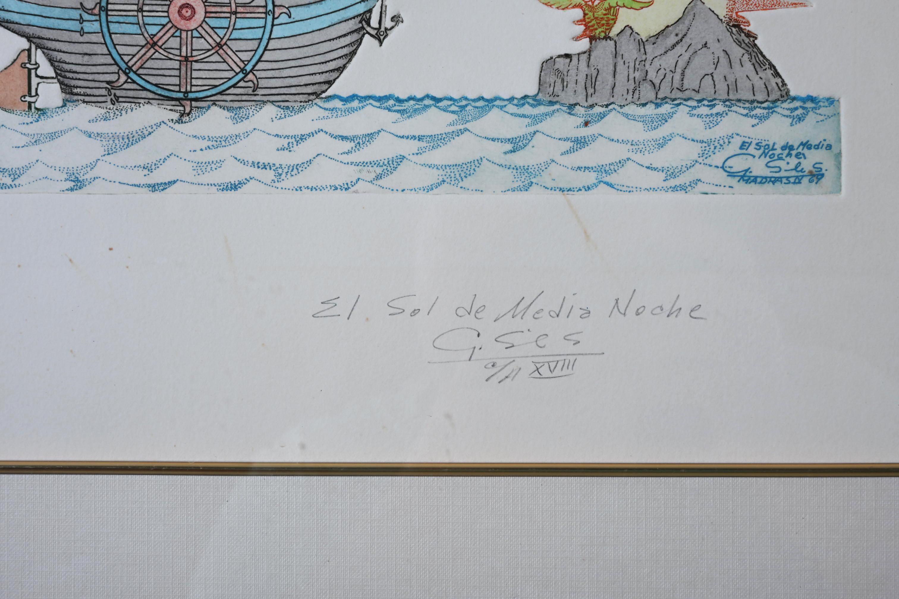 Guillermo Silva Santamaria Radierung 