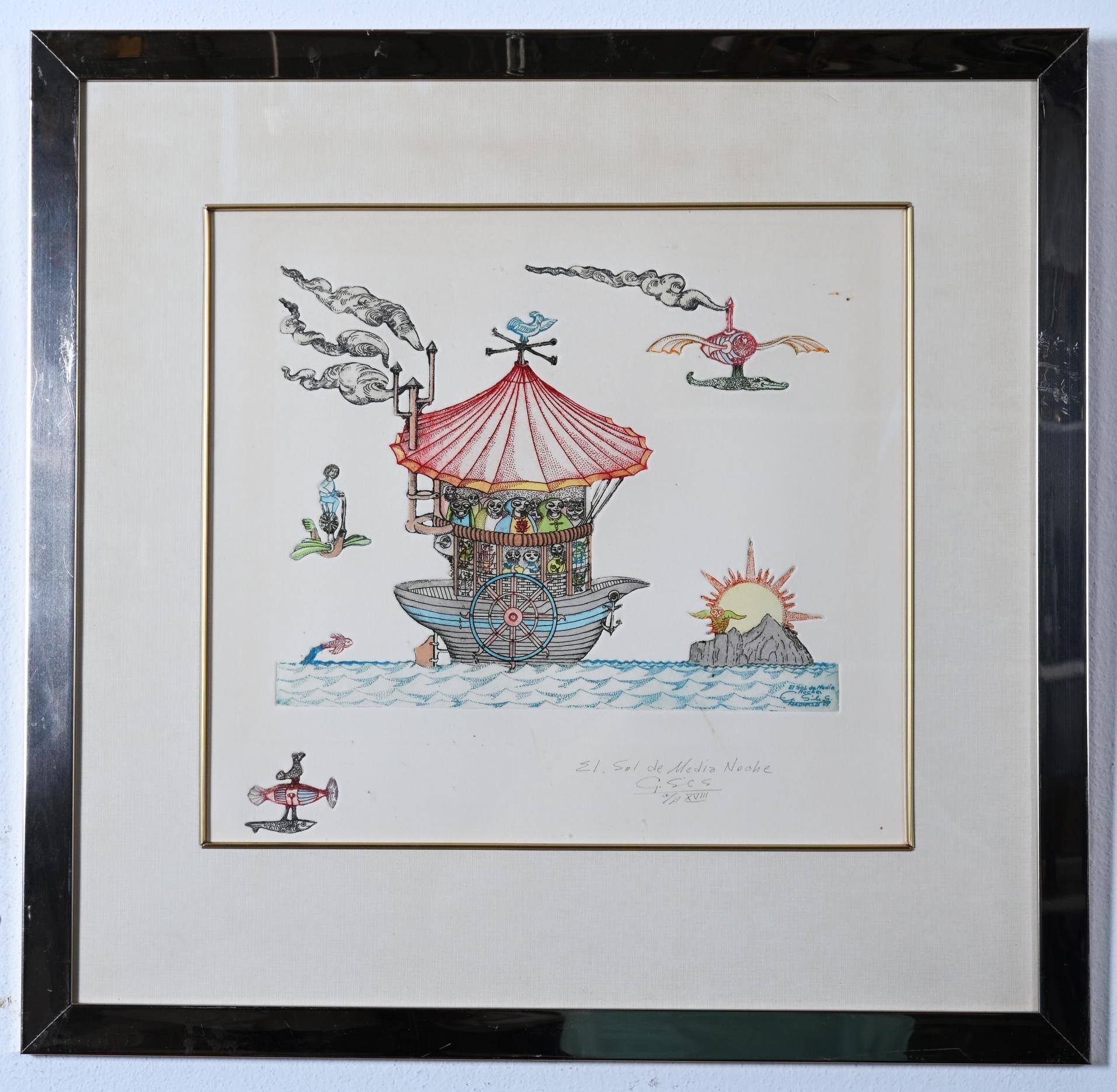 Guillermo Silva Santamaria Radierung 