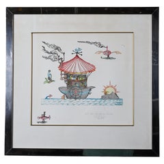 Guillermo Silva Santamaria Etching "El Sol De Media Noche"