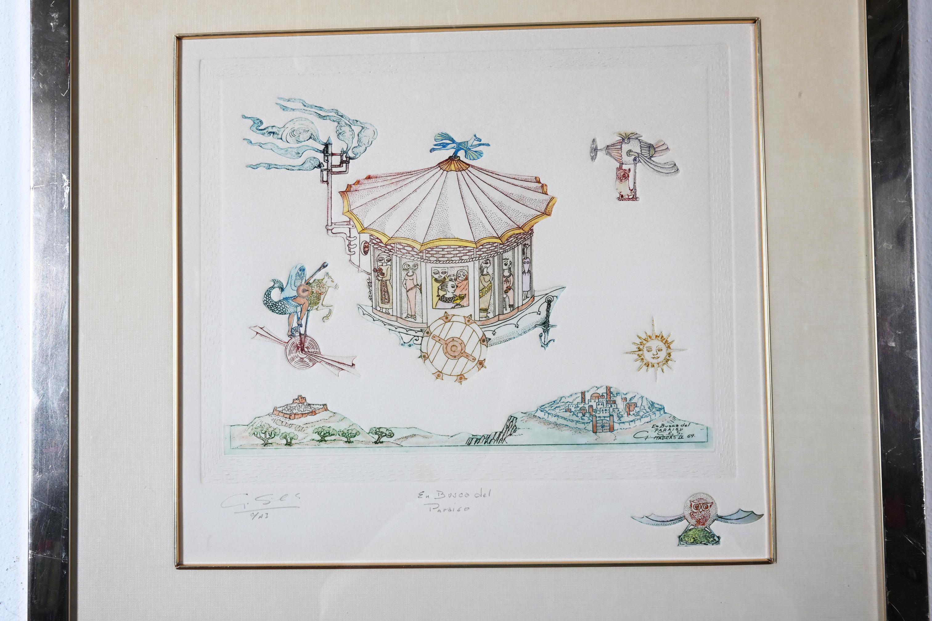 Guillermo Silva Santamaria Radierung 