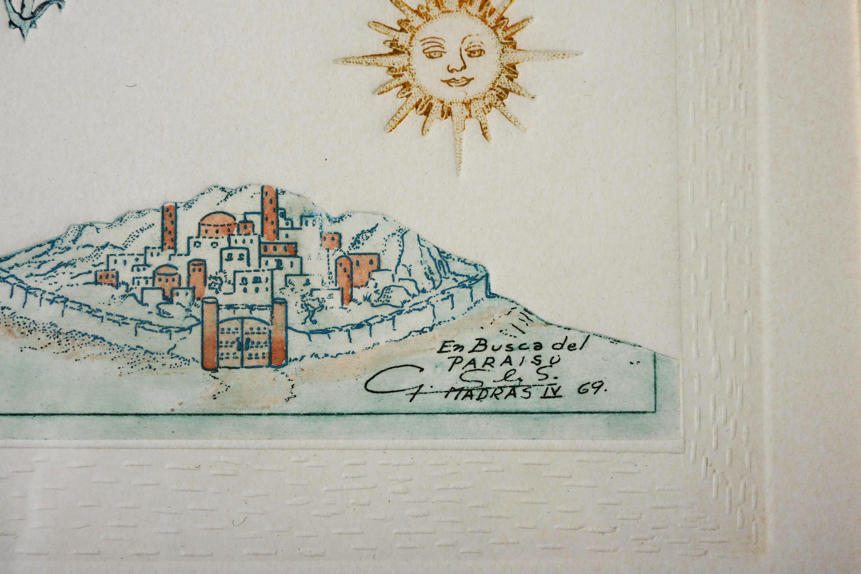 Guillermo Silva Santamaria Radierung 