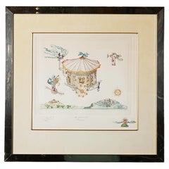 Guillermo Silva Santamaria Etching "En Busca del Paraiso"