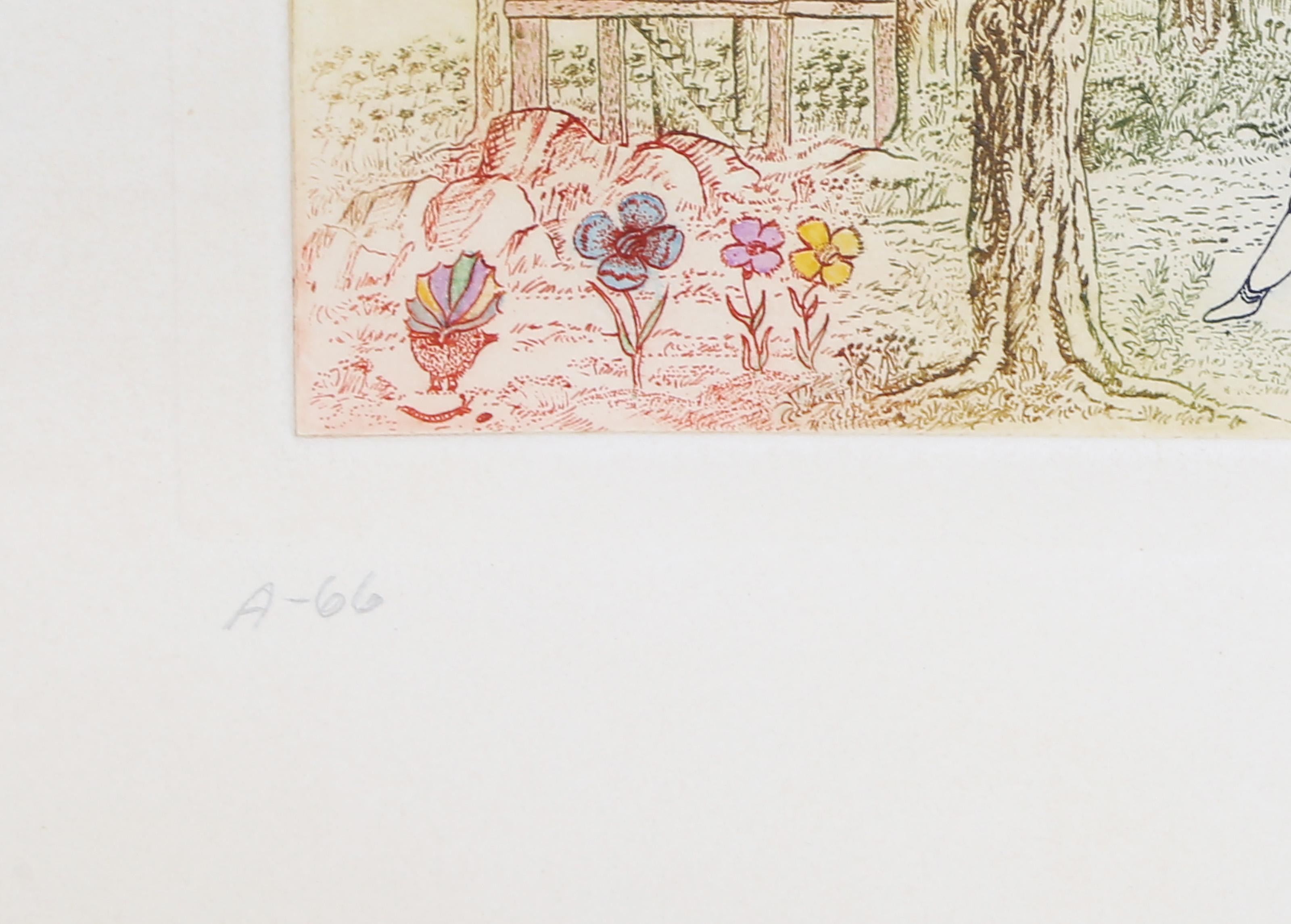 La Gallina Ciego, Surrealist Etching by Guillermo Silva Santamaria For Sale 2