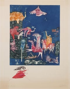 Paz para nuestros Hijos, gravure surréaliste de Guillermo Silva Santamaria