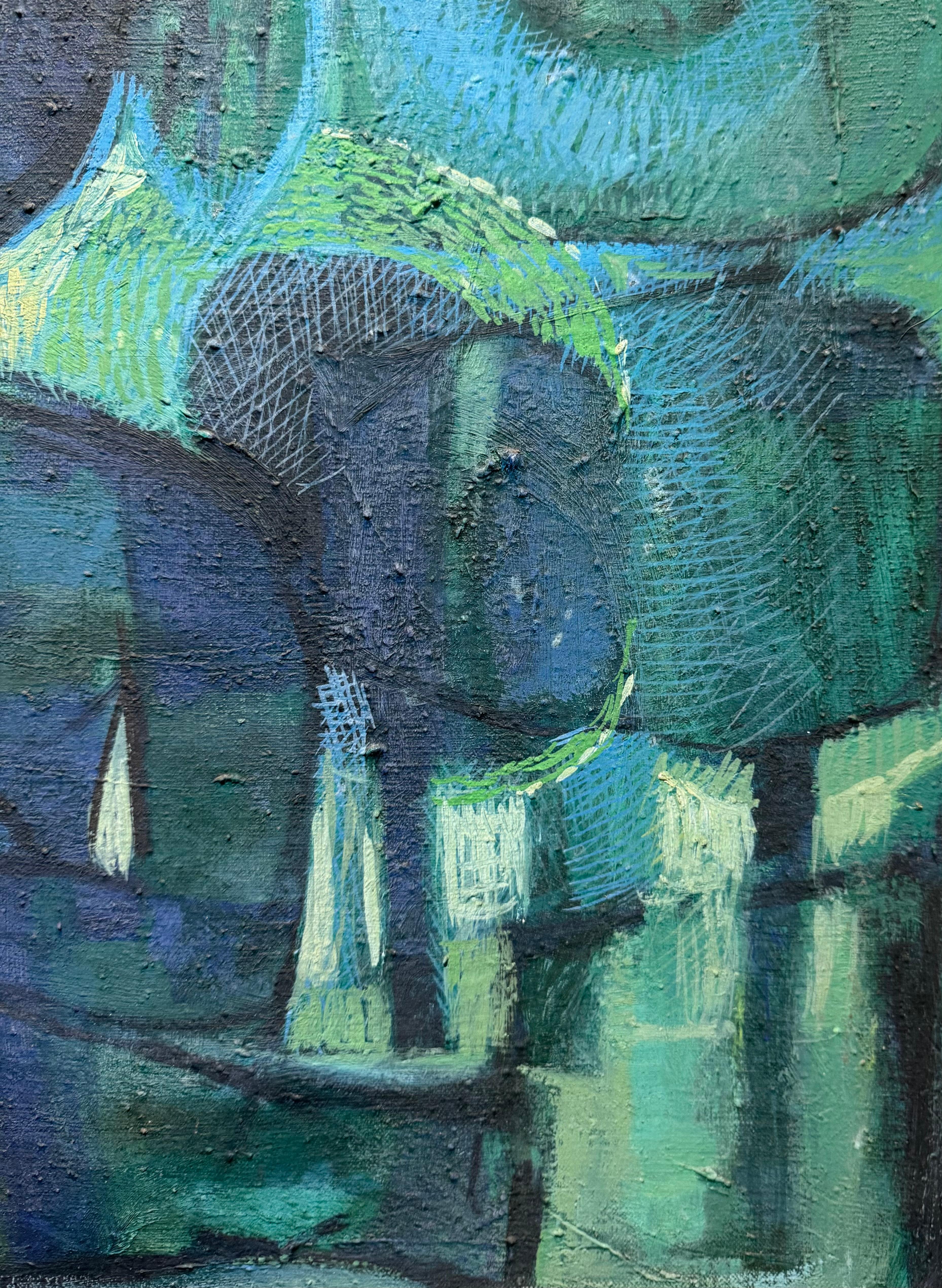 1960's MCM PANAMA Pintura abstracta figurativa latinoamericana en venta 3