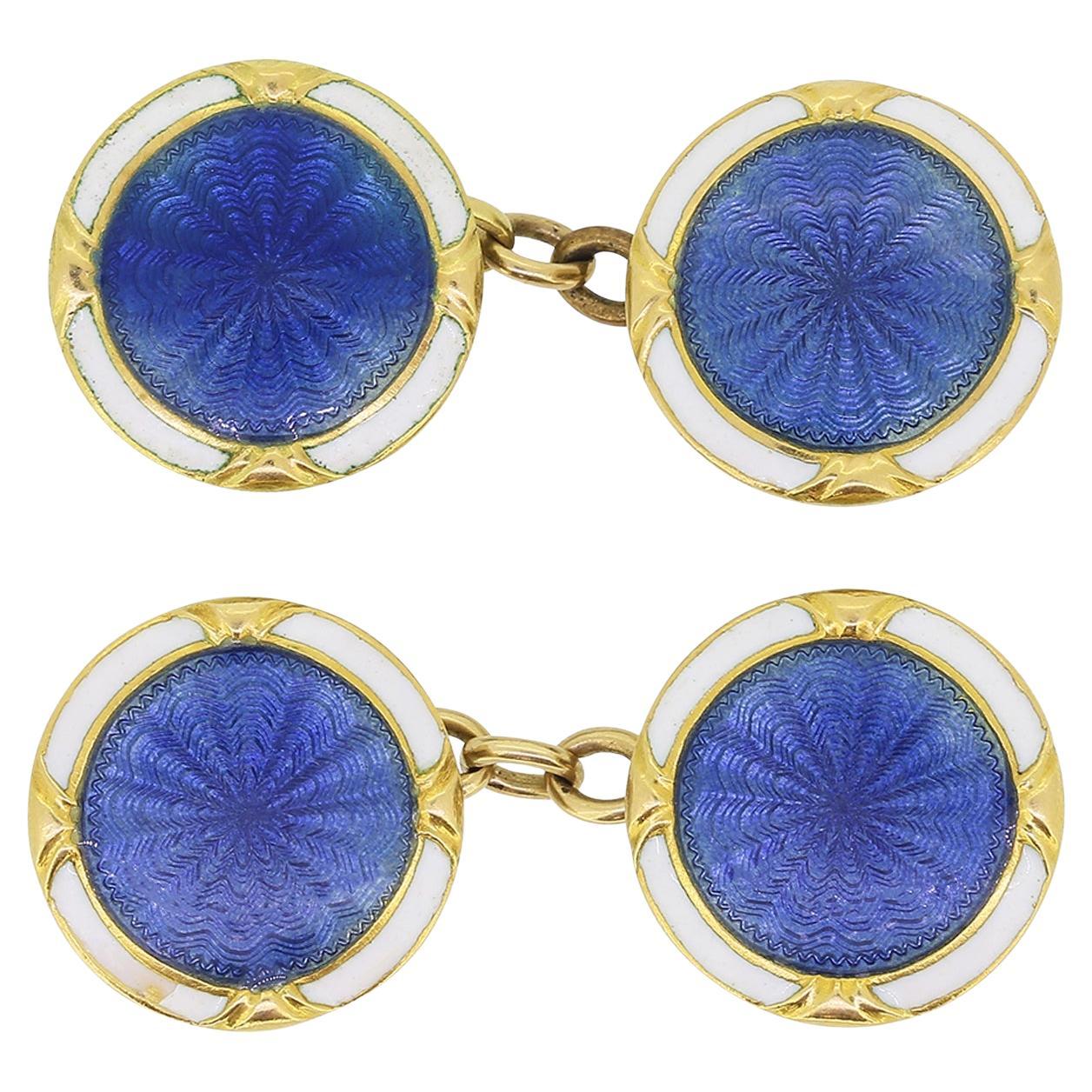 Guilloché Enamelled Cufflinks