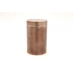 Guilloche silver box in cylindrical shape