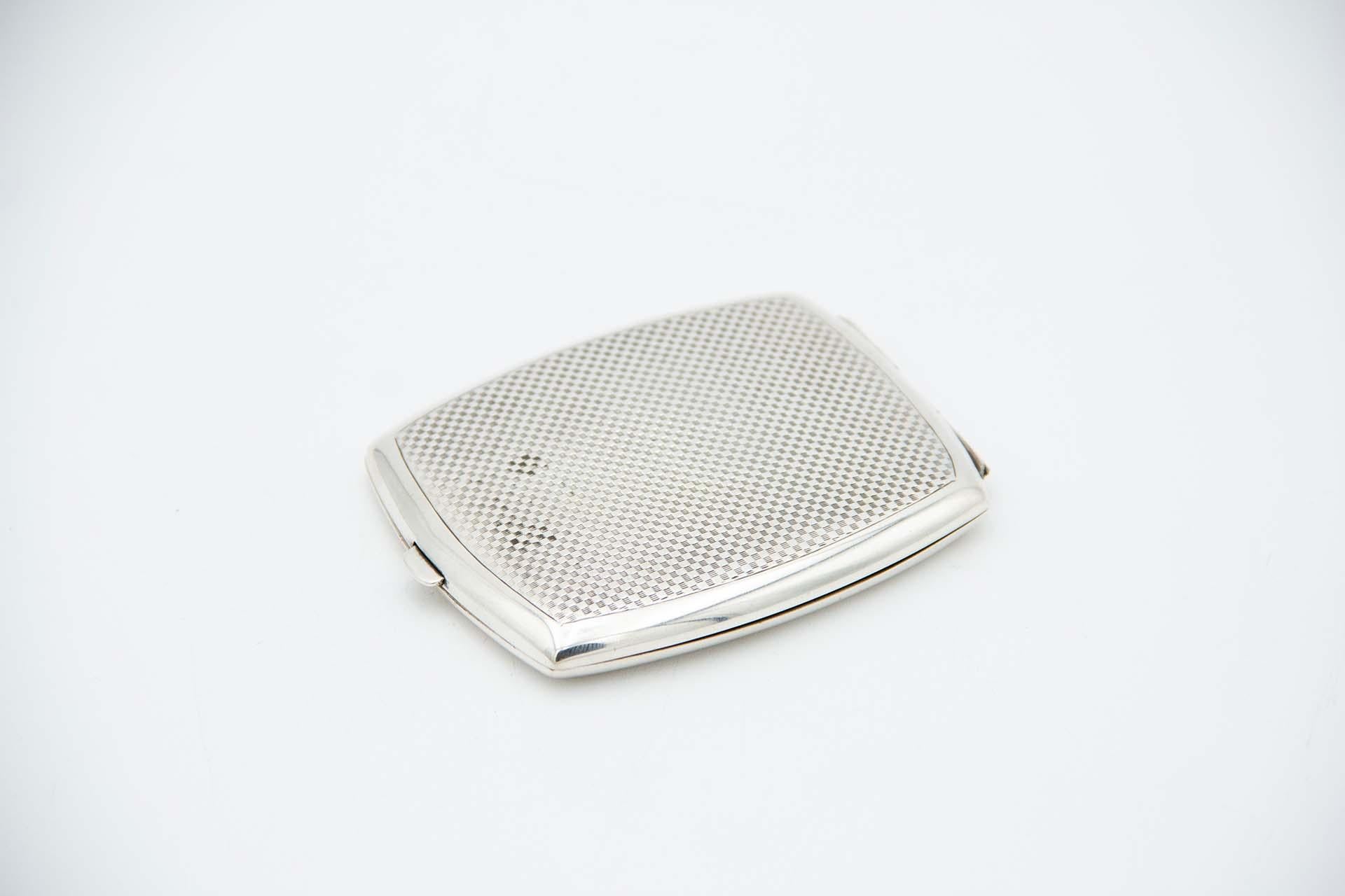 European Guilloche silver cigarette case For Sale