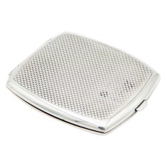 Guilloche silver cigarette case
