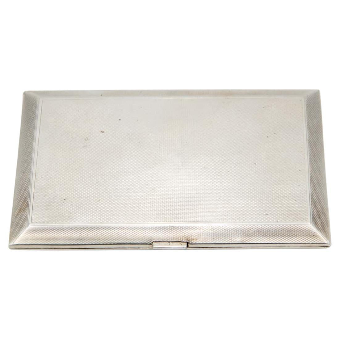 Guilloche silver cigarette case