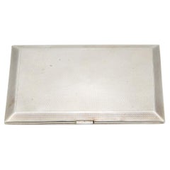 Guilloche silver cigarette case