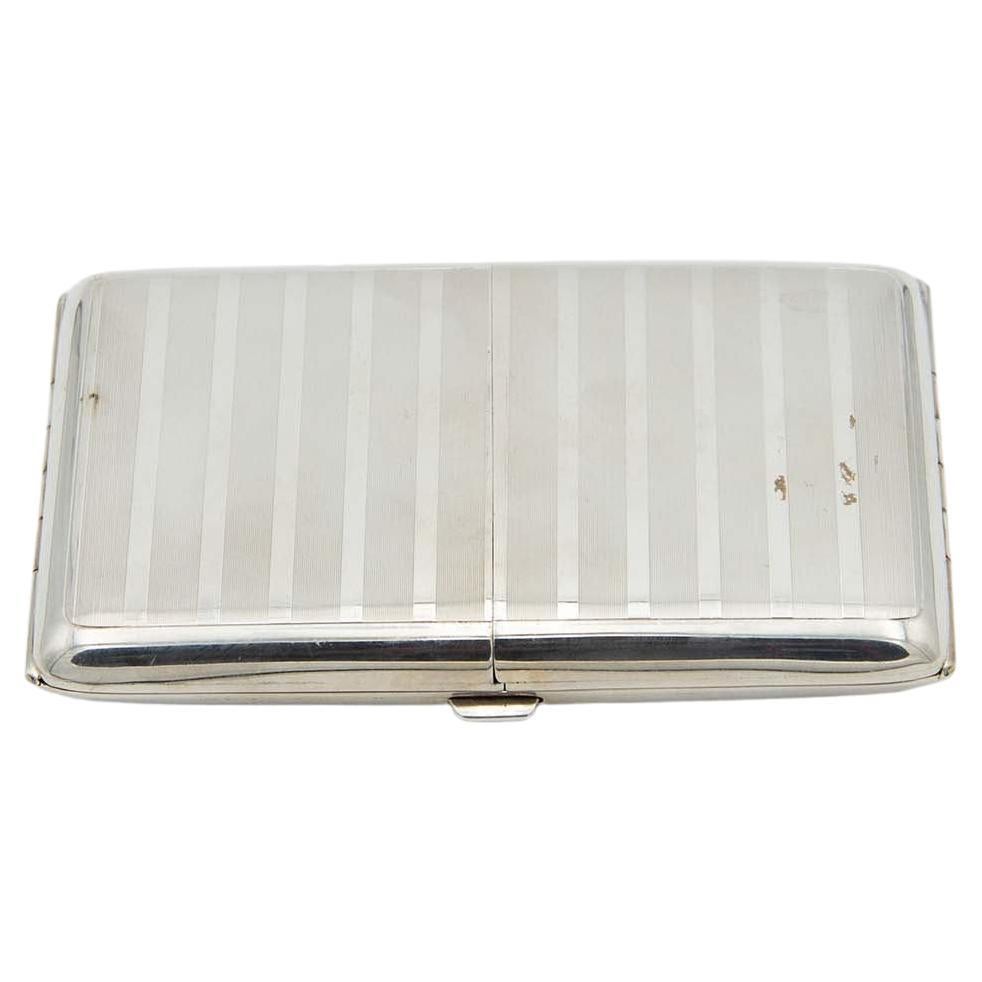 Guilloche silver cigarette case