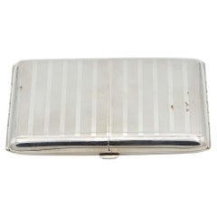 Guilloche silver cigarette case
